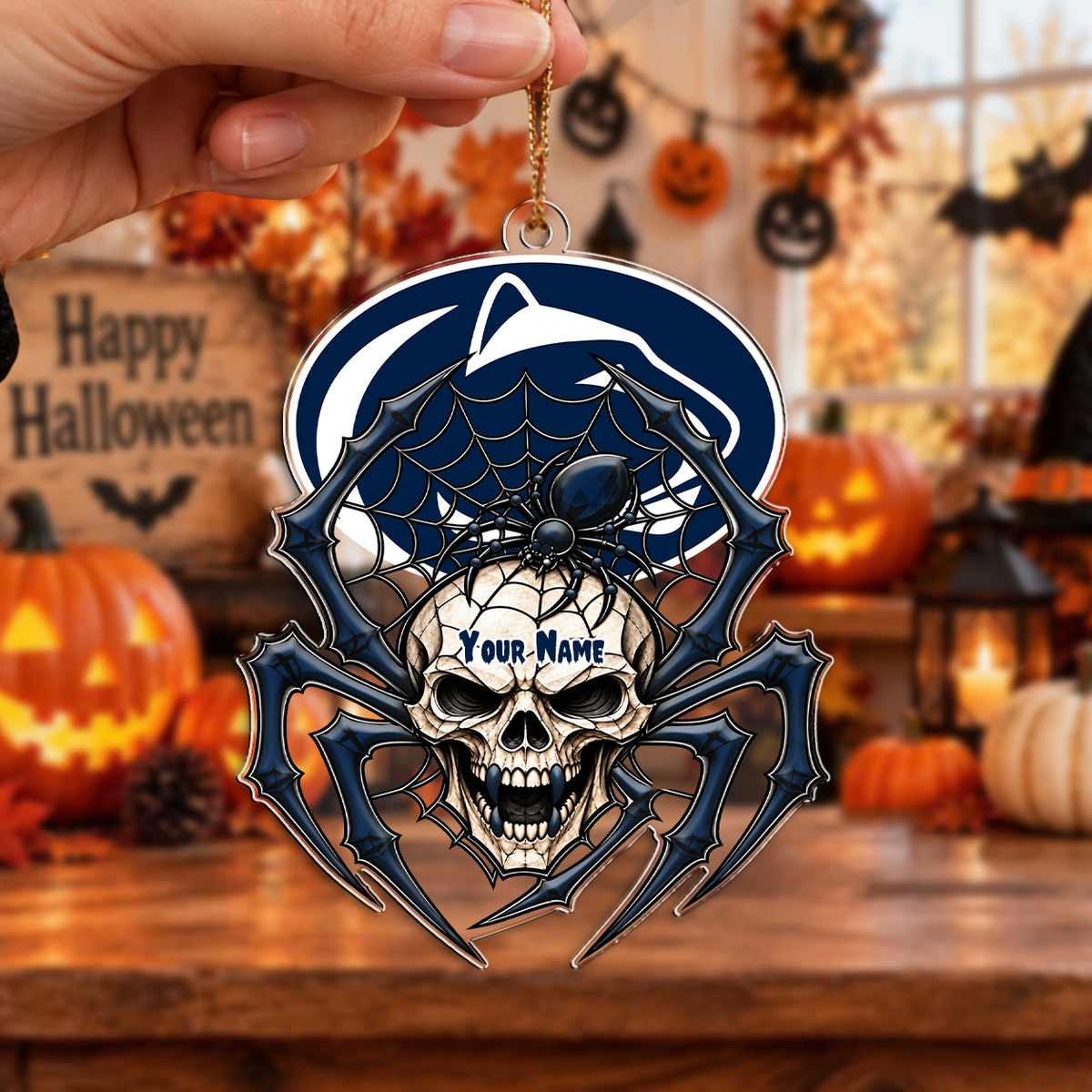 FINAL SALE - NEW CUSTOMIZED NCAA FBS23 PNL PENN STATE NITTANY LIONS HALLOWEEN ACRYLIC ORNAMENT