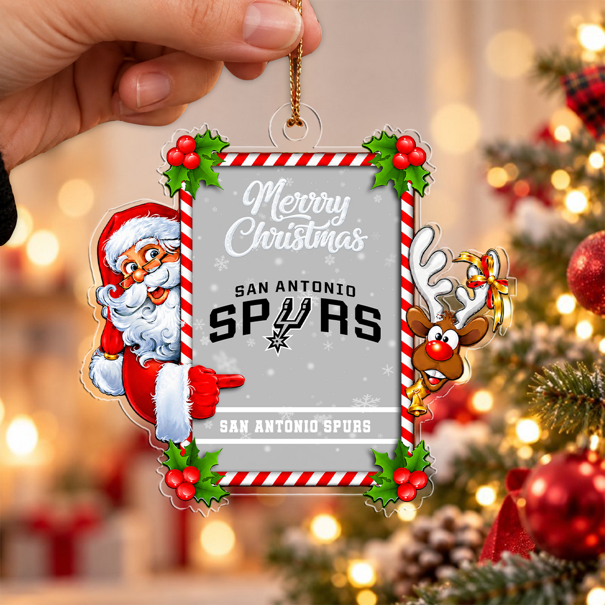 VIRAL EDITION - NEW CUSTOMIZED NBA23 SAS SAN ANTONIO SPURS CHRISTMAS ACRYLIC ORNAMENT