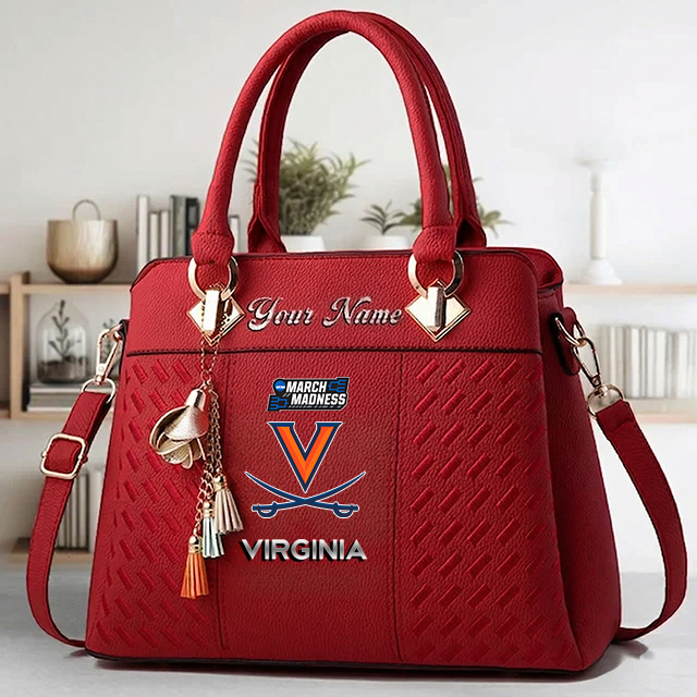 VIRAL EDITON - NEW CUSTOMIZED NCAA MAM23 VIC VI CAVALIERS ZIP HANDBAG MULTICOLOR