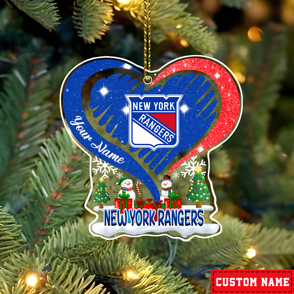 LIMITED EDITION - NEW CUSTOMIZED NHL24 NYR NEW YORK RANGERS CHRISTMAS ACRYLIC ORNAMENT