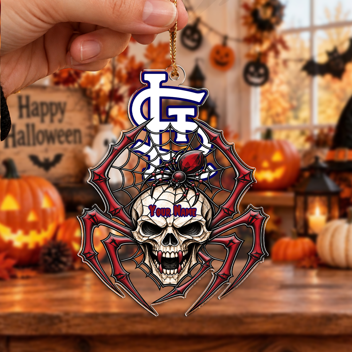 FINAL SALE - NEW CUSTOMIZED MLB24 SLC ST. LOUIS CARDINALS HALLOWEEN ACRYLIC ORNAMENT