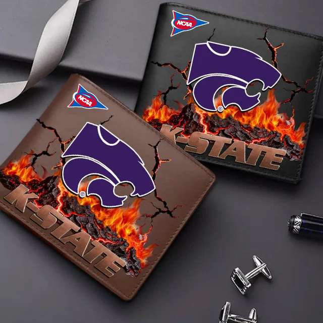 LIMITED EDITION - NEW CUSTOMIZED FBS NCAA24 KSW KS WILDCATS LEATHER WALLET