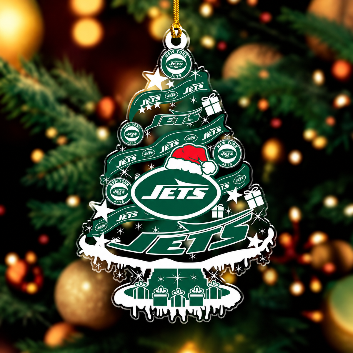 SPECIAL EDITION - NEW CUSTOMIZED NFL25 NYJ NEW YORK JETS CHRISTMAS ACRYLIC ORNAMENT