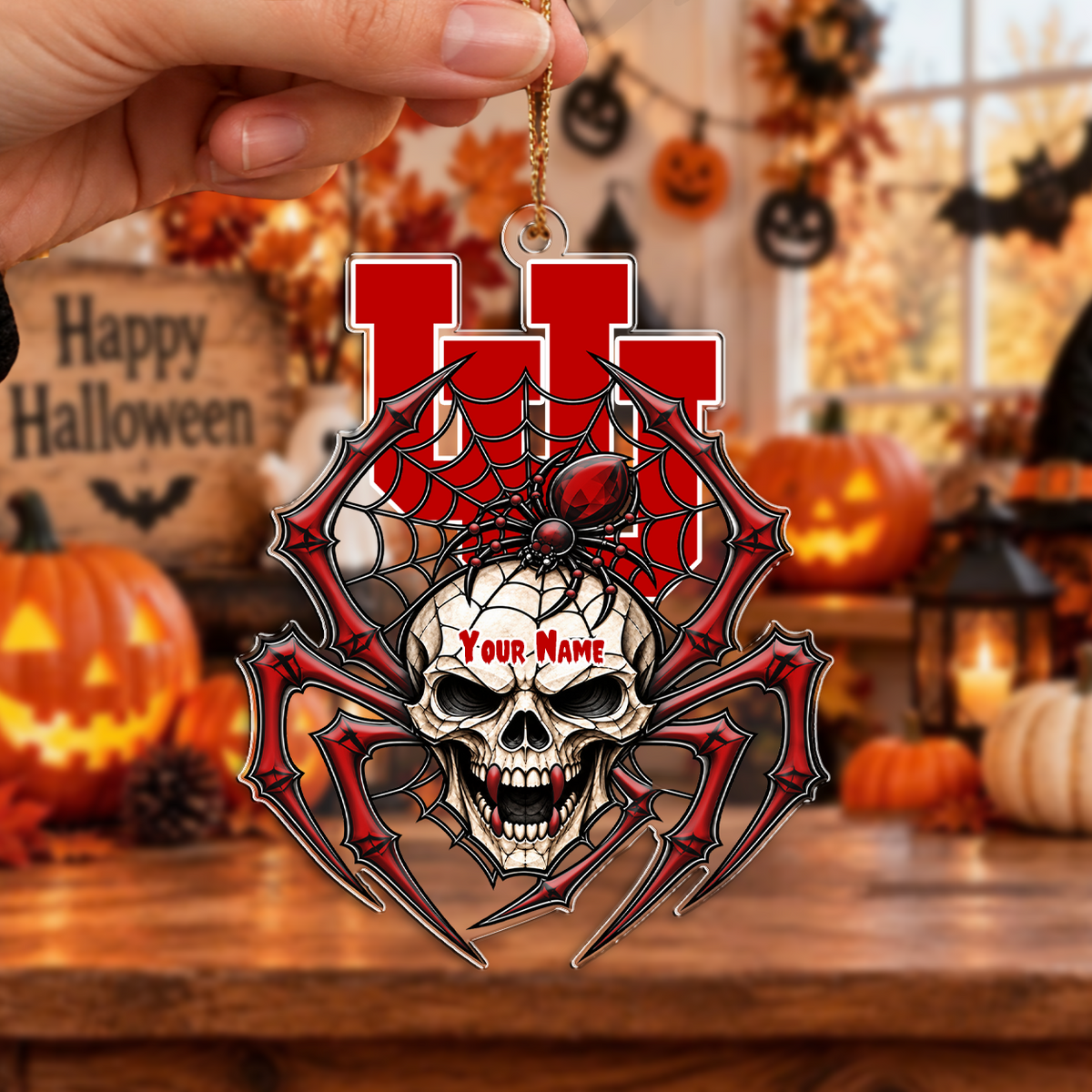 FINAL SALE - NEW CUSTOMIZED NCAA FBS25 UTU UTAH UTES HALLOWEEN ACRYLIC ORNAMENT