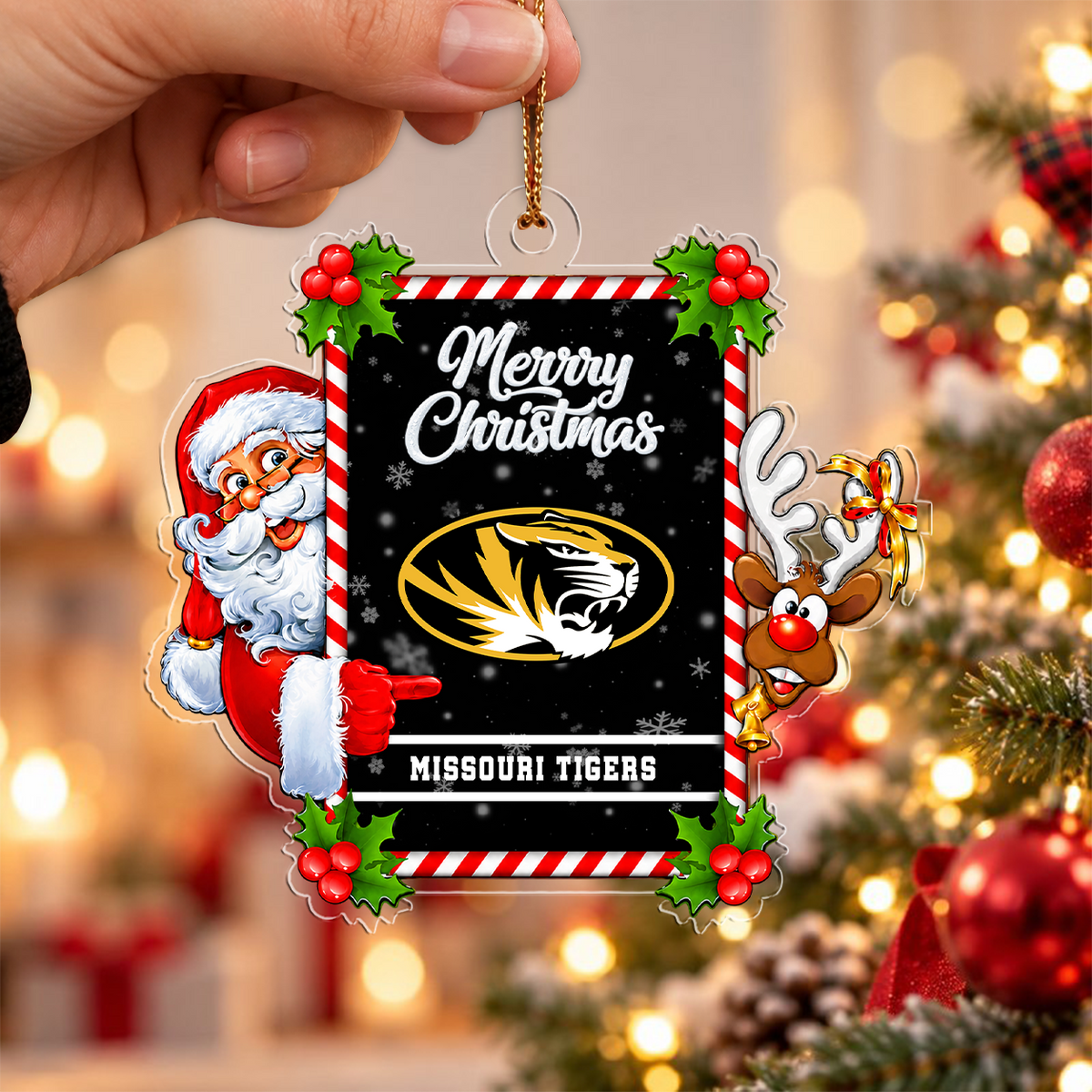 EXCLUSIVE EDITION - NEW CUSTOMIZED NCAA FBS26 MST MISSOURI TIGERS CHRISTMAS ACRYLIC ORNAMENT