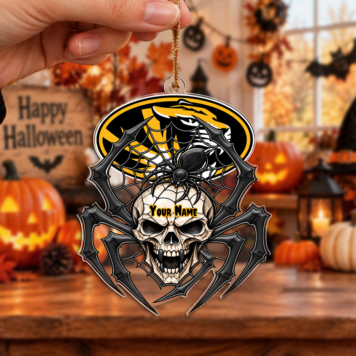 FINAL SALE - NEW CUSTOMIZED NCAA FBS26 MST MISSOURI TIGERS HALLOWEEN ACRYLIC ORNAMENT
