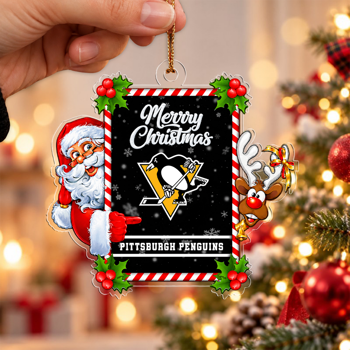 VIRAL EDITION - NEW CUSTOMIZED NHL26 PBP PITTSBURGH PENGUINS CHRISTMAS ACRYLIC ORNAMENT