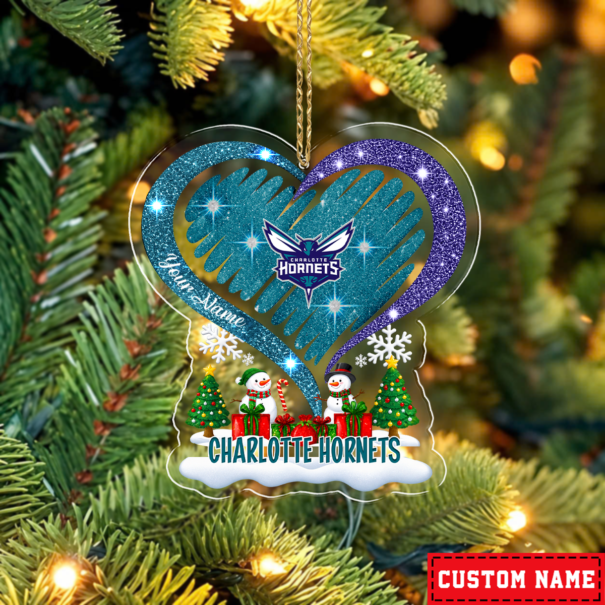 FLASH SALE - NEW CUSTOMIZED NBA27 CHO CHARLOTTE HORNETS CHRISTMAS ACRYLIC ORNAMENT