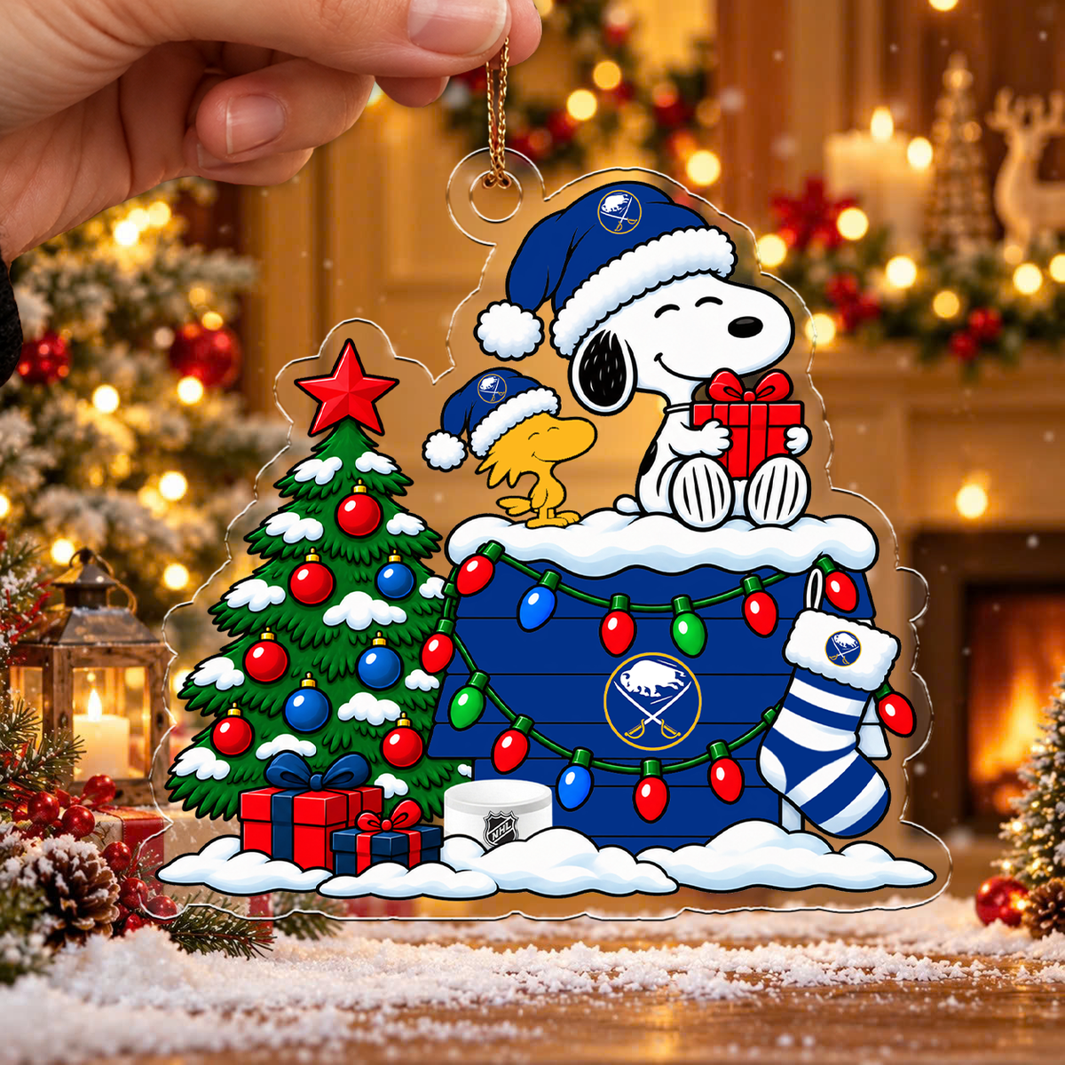 FLASH SALE - NEW CUSTOMIZED NHL28 BFS BUFFALO SABRES CHRISTMAS ACRYLIC ORNAMENT