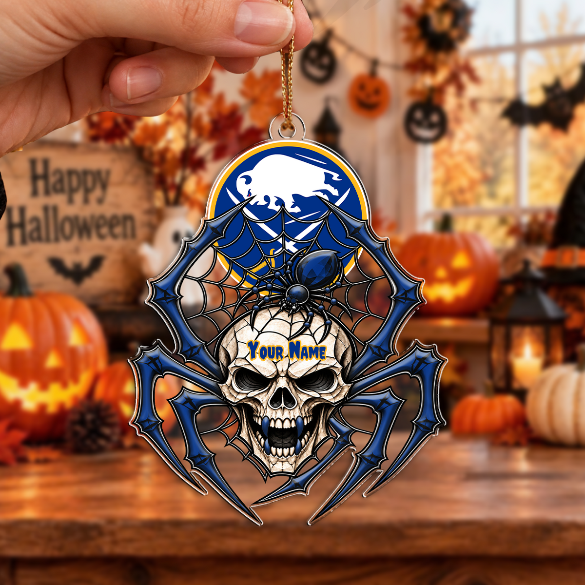 FINAL SALE - NEW CUSTOMIZED NHL28 BFS BUFFALO SABRES HALLOWEEN ACRYLIC ORNAMENT