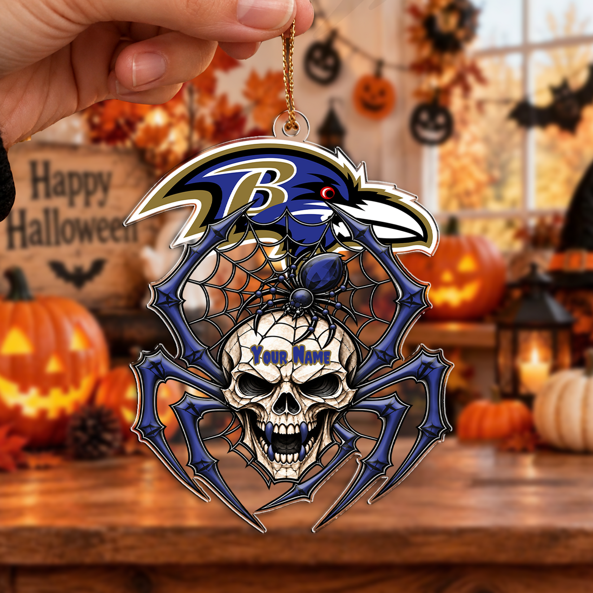 LIMITED EDITION - NEW CUSTOMIZED NFL28 BTR BALTIMORE RAVENS CHRISTMAS ACRYLIC ORNAMENT