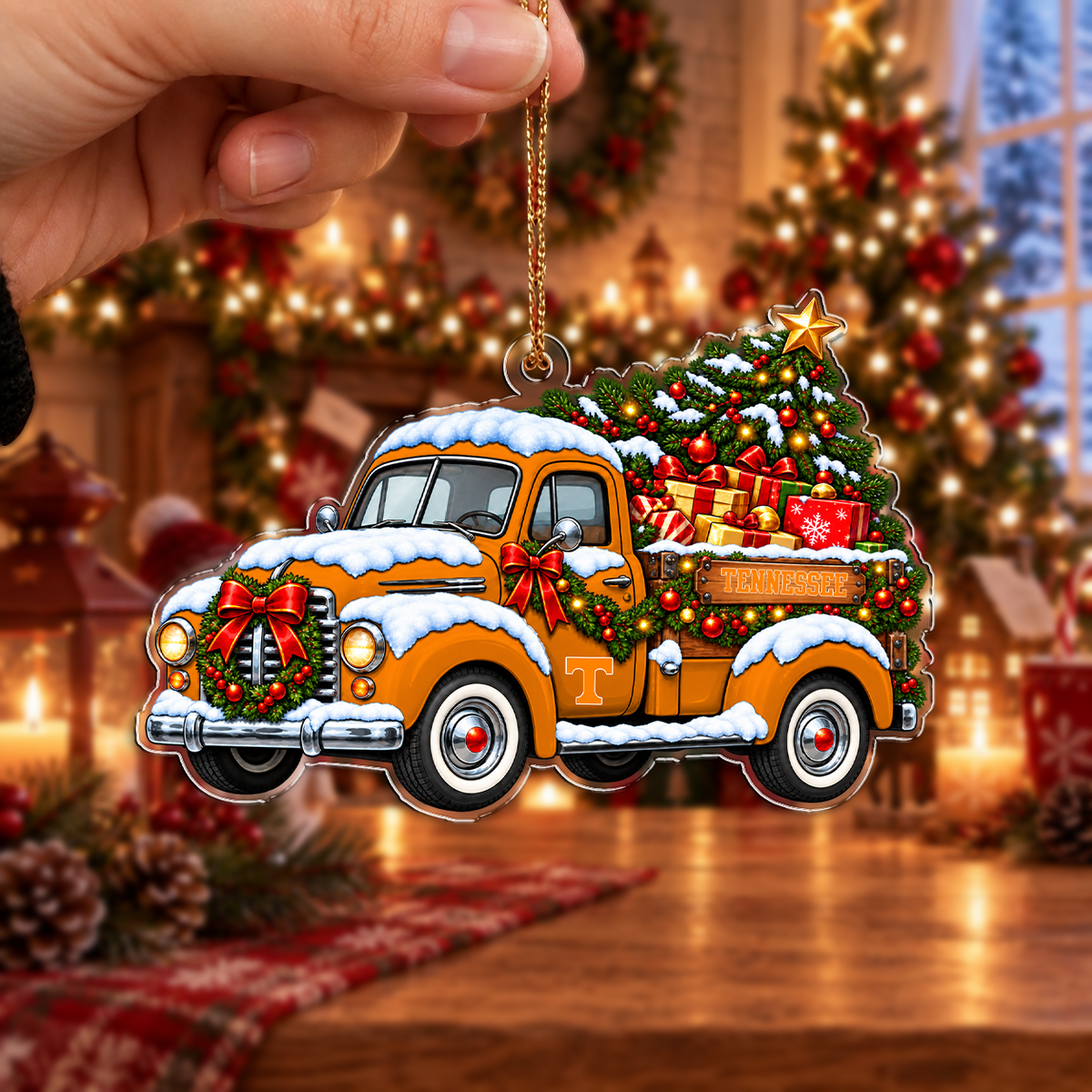 FLASH SALE - NEW CUSTOMIZED NCAA MAM28 TNV TENNESSEE VOLUNTEERS CHRISTMAS ACRYLIC ORNAMENT