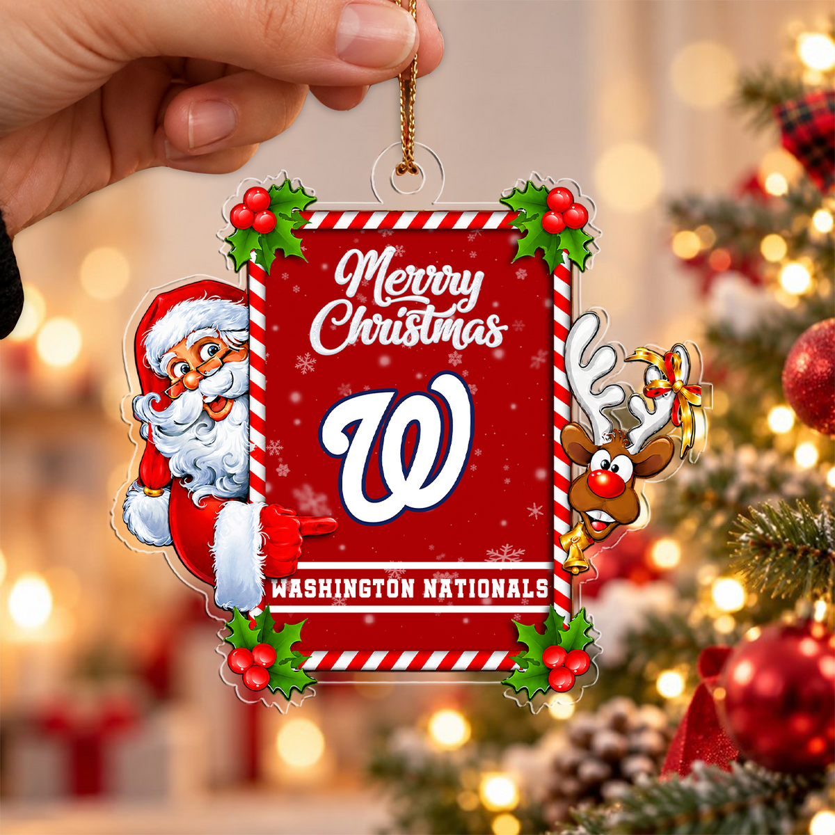 VIRAL EDITION - NEW CUSTOMIZED MLB28 WNS WASHINGTON NATIONALS CHRISTMAS ACRYLIC ORNAMENT