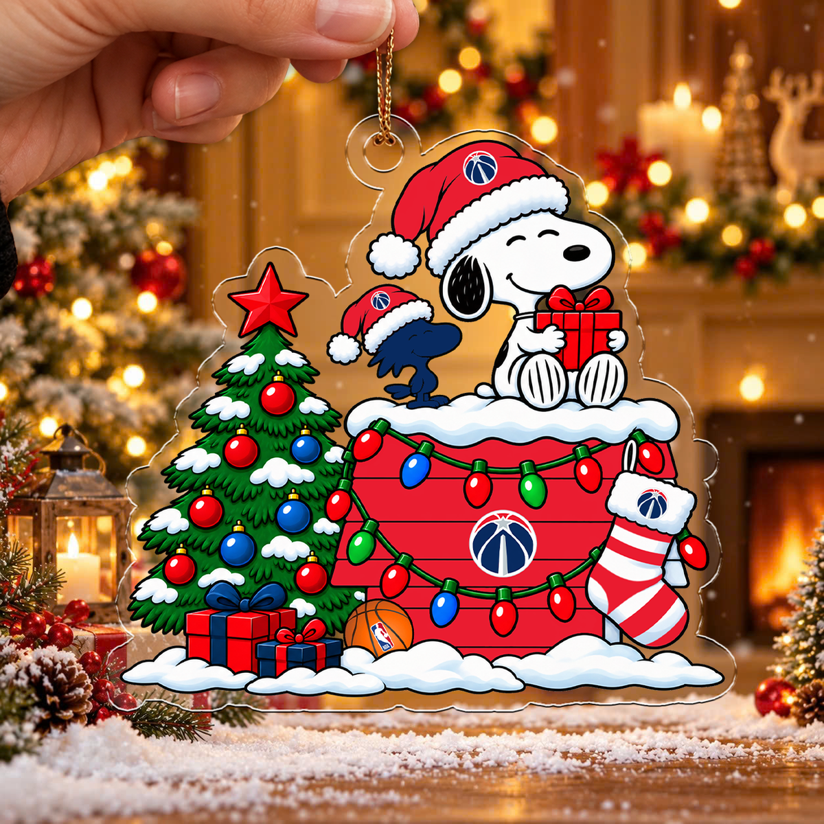FLASH SALE - NEW CUSTOMIZED NBA28 WWI WASHINGTON WIZARDS CHRISTMAS ACRYLIC ORNAMENT