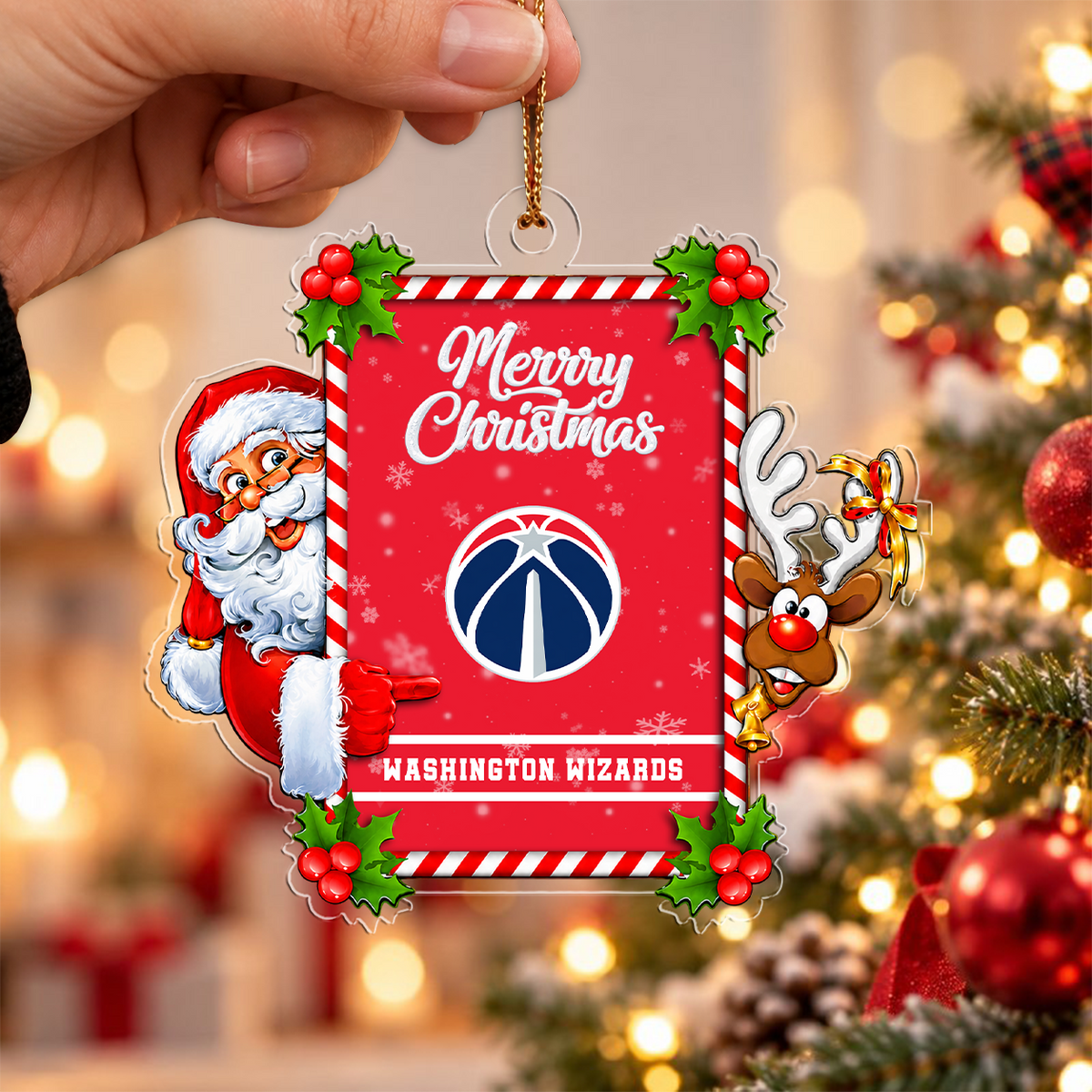 VIRAL EDITION - NEW CUSTOMIZED NBA28 WWI WASHINGTON WIZARDS CHRISTMAS ACRYLIC ORNAMENT