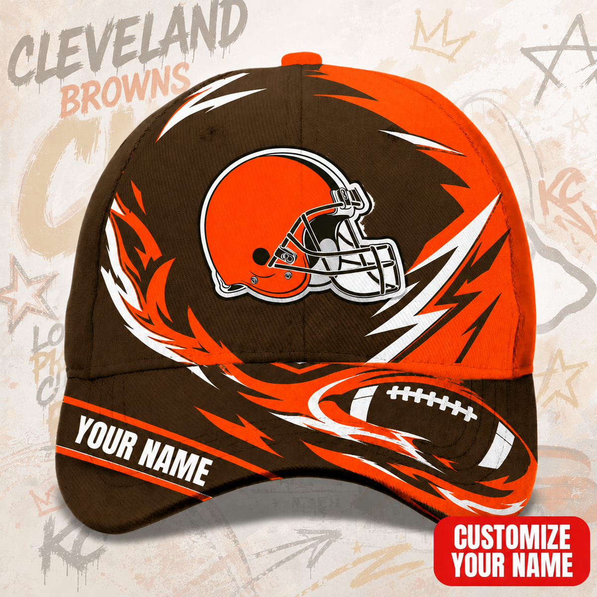 EXCLUSIVE EDITION - NEW CUSTOMIZED NFL29 CLB CLEVELAND BROWNS CLASSIC CAP
