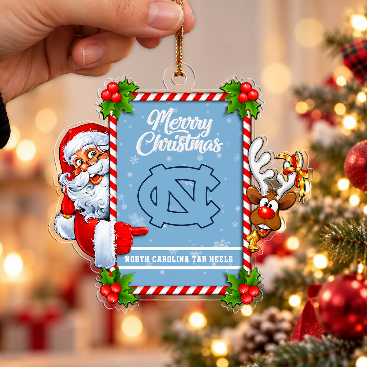 VIRAL EDITION - NEW CUSTOMIZED NCAA CWS29 NTH NORTH CAROLINA TAR HEELS CHRISTMAS ACRYLIC ORNAMENT