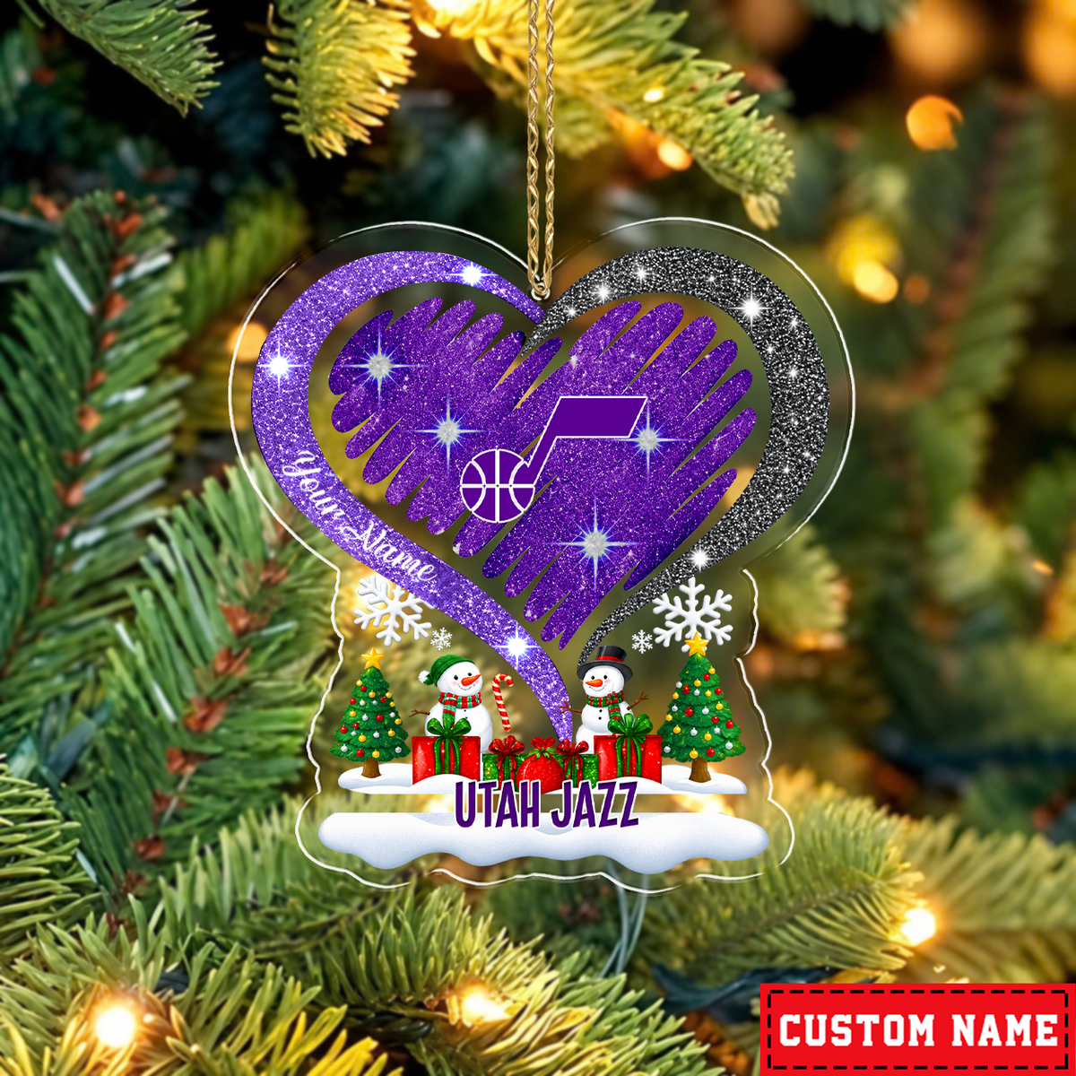 FLASH SALE - NEW CUSTOMIZED NBA29 UJZ UTAH JAZZ CHRISTMAS ACRYLIC ORNAMENT