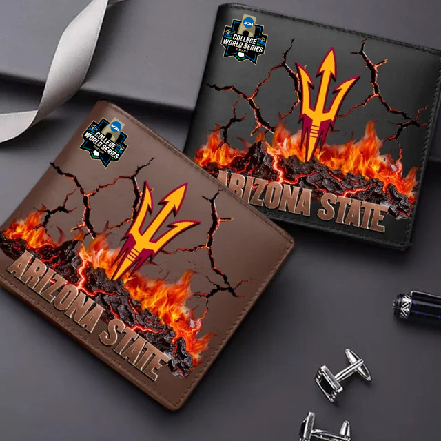 LIMITED EDITION - NEW CUSTOMIZED CWS NCAA02 ASS AS SUN DEVILS LEATHER WALLET