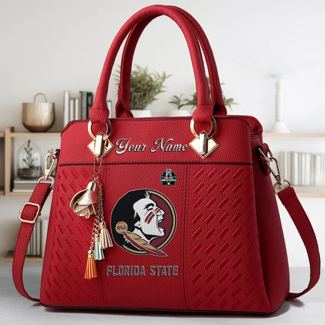 VIRAL EDITON - NEW CUSTOMIZED NCAA CWS30 FLS FL SEMINOLES ZIP HANDBAG MULTICOLOR