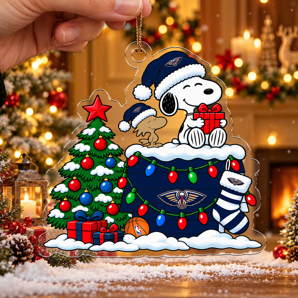 FLASH SALE - NEW CUSTOMIZED NBA30 NOP NEW ORLEANS PELICANS CHRISTMAS ACRYLIC ORNAMENT
