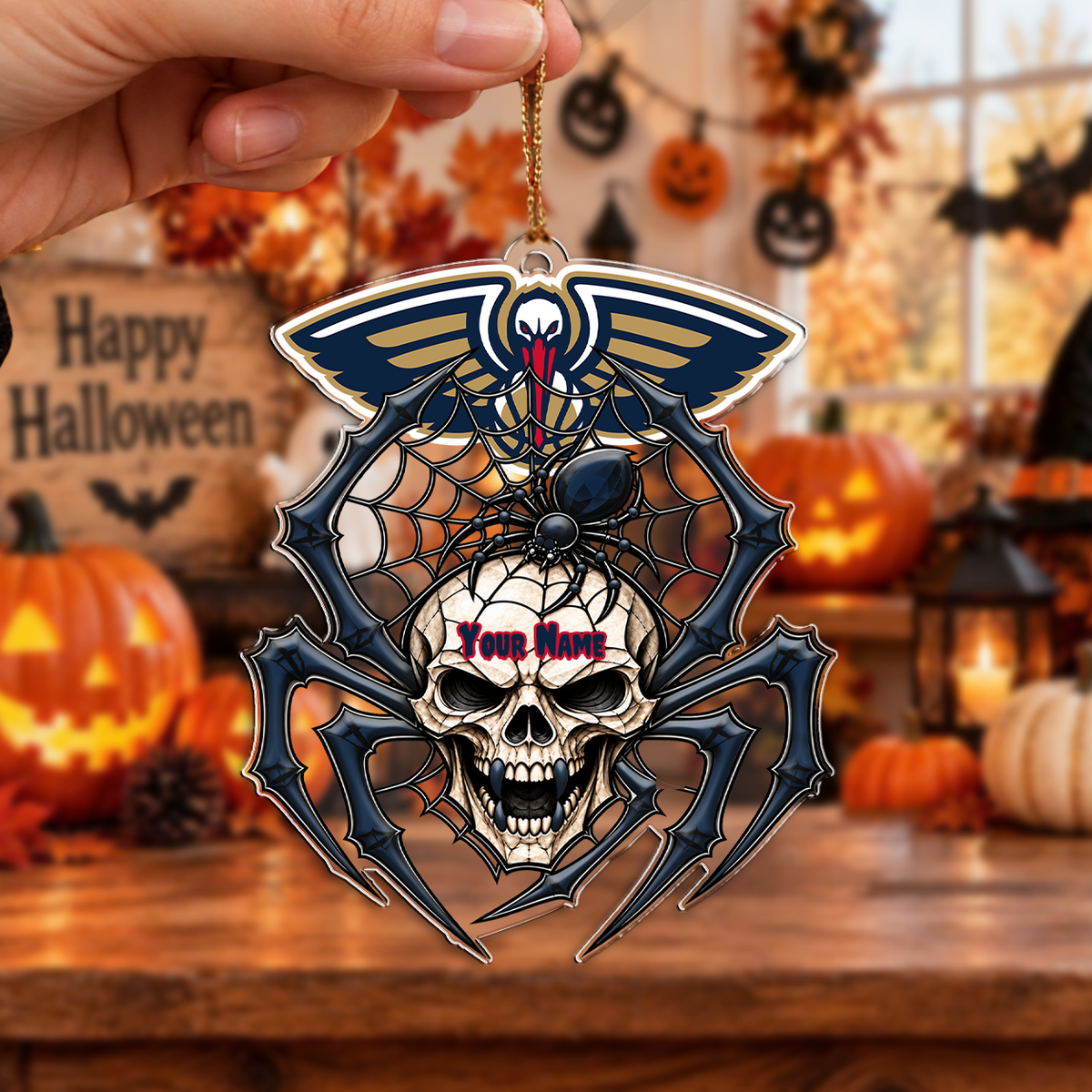 VIRAL EDITION - NEW CUSTOMIZED NBA30 NOP NEW ORLEANS PELICANS HALLOWEEN ACRYLIC ORNAMENT
