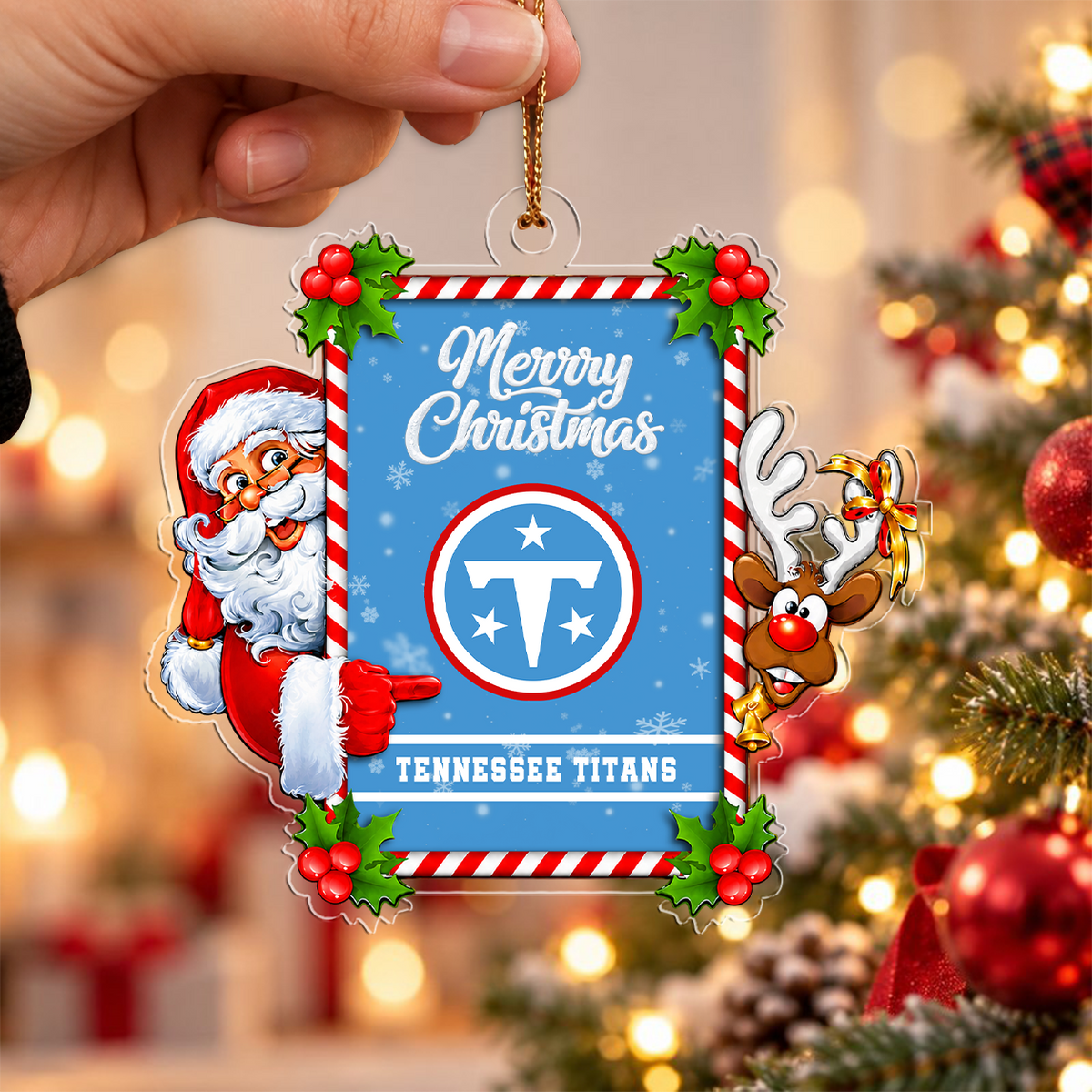FINAL SALE - NEW CUSTOMIZED NFL31 TST TENNESSEE TITANS CHRISTMAS ACRYLIC ORNAMENT