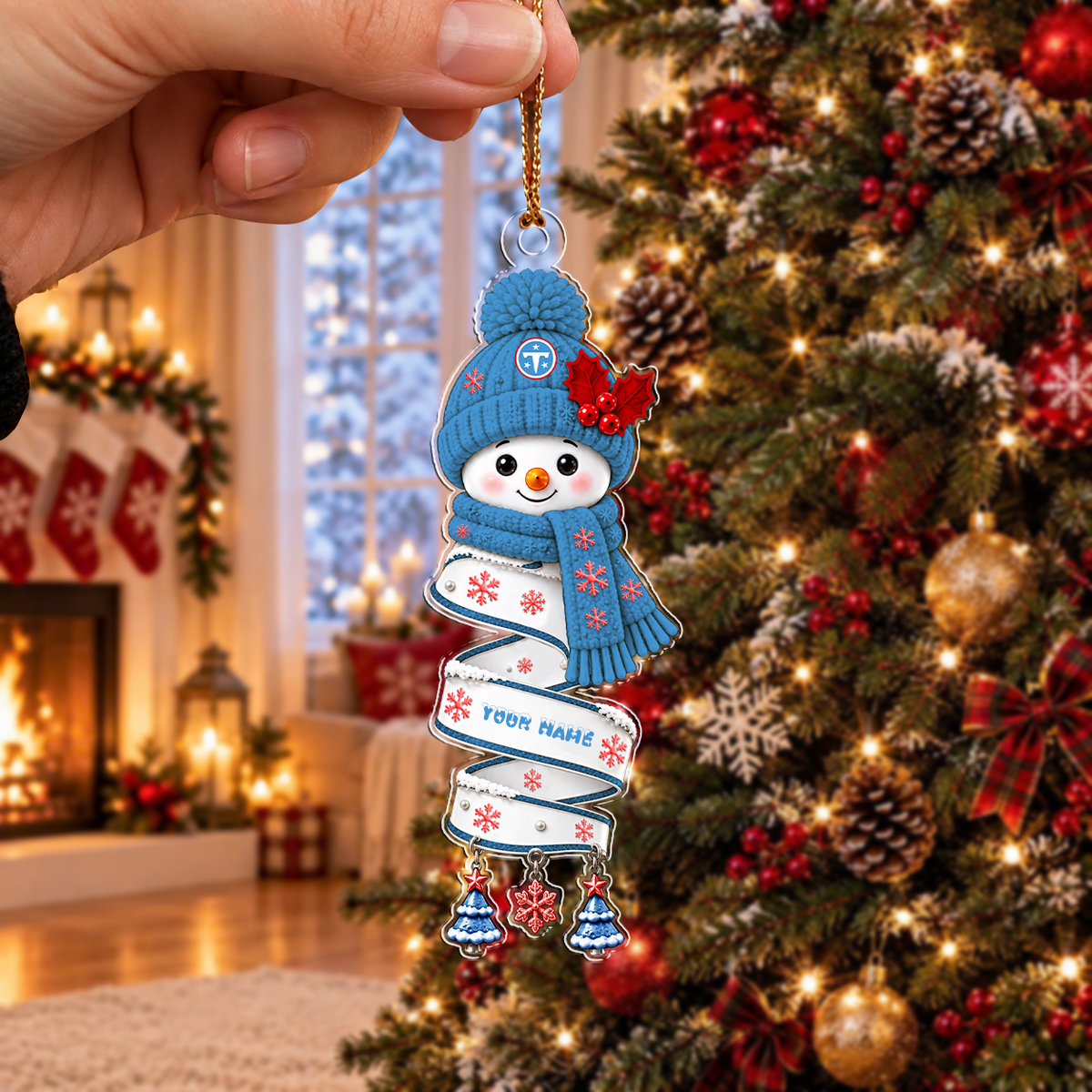 FINAL SALE - NEW CUSTOMIZED NFL31 TST TENNESSEE TITANS CHRISTMAS ACRYLIC ORNAMENT