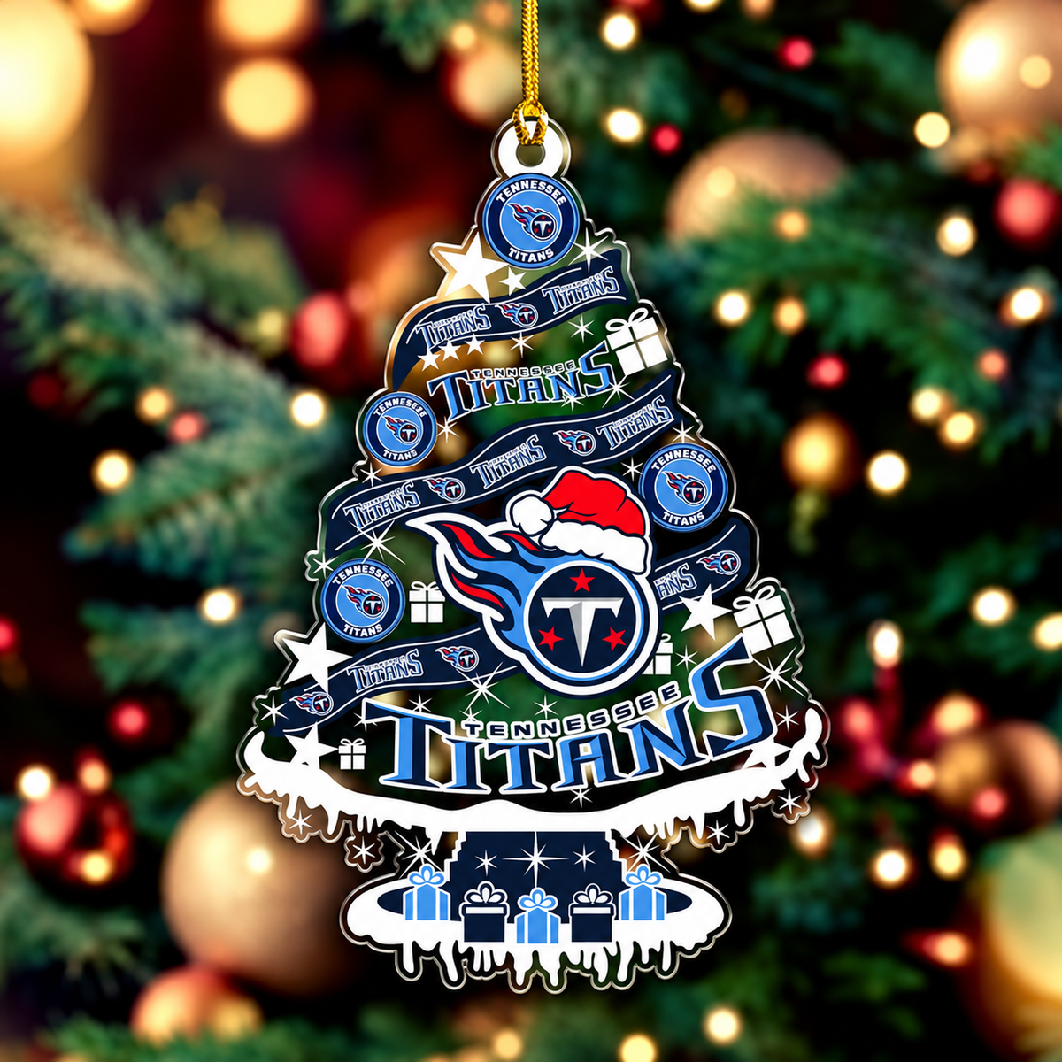 SPECIAL EDITION - NEW CUSTOMIZED NFL31 TST TENNESSEE TITANS CHRISTMAS ACRYLIC ORNAMENT