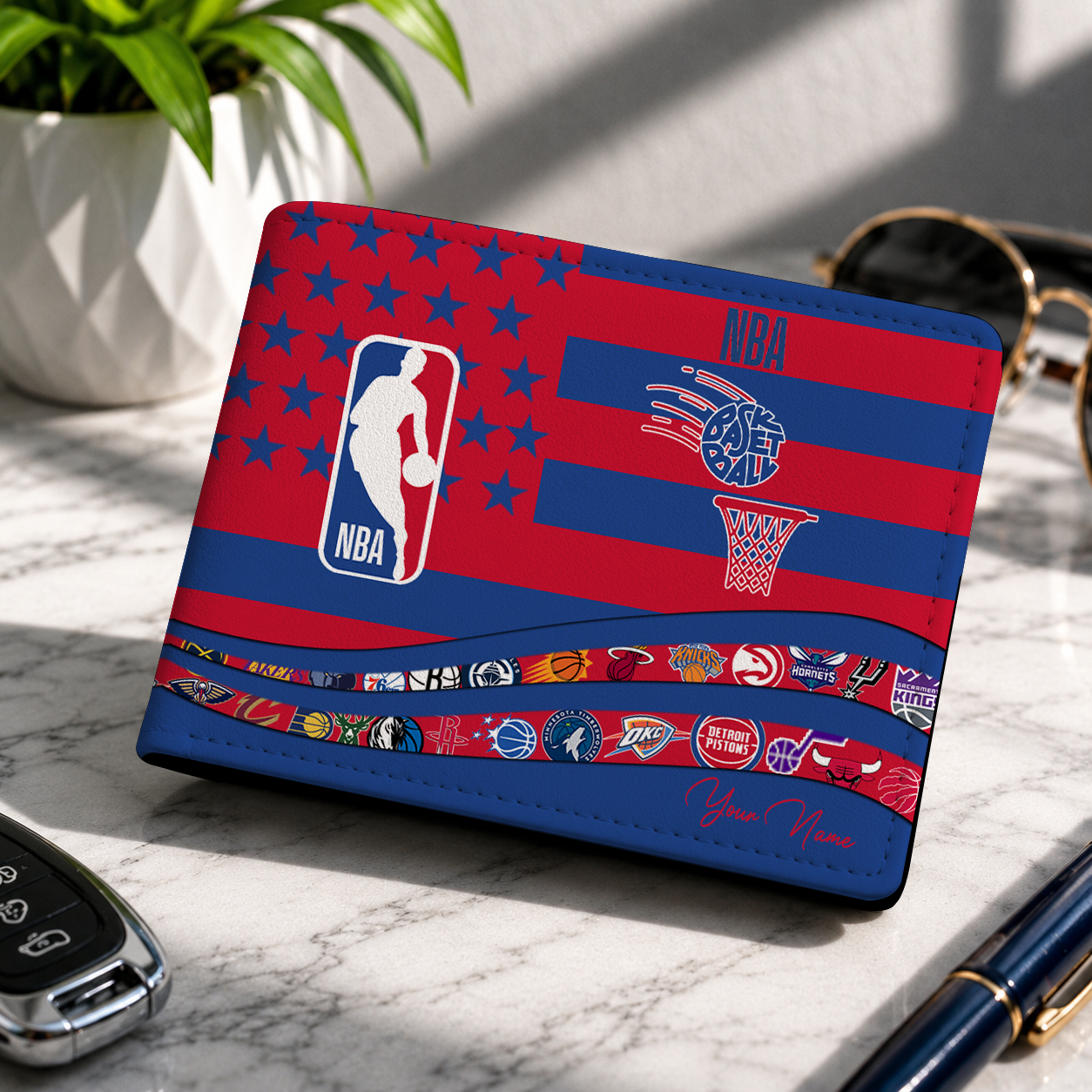 FINAL SALE - NEW CUSTOMIZED NBA32 NBA ALL TEAMS LEATHER WALLET