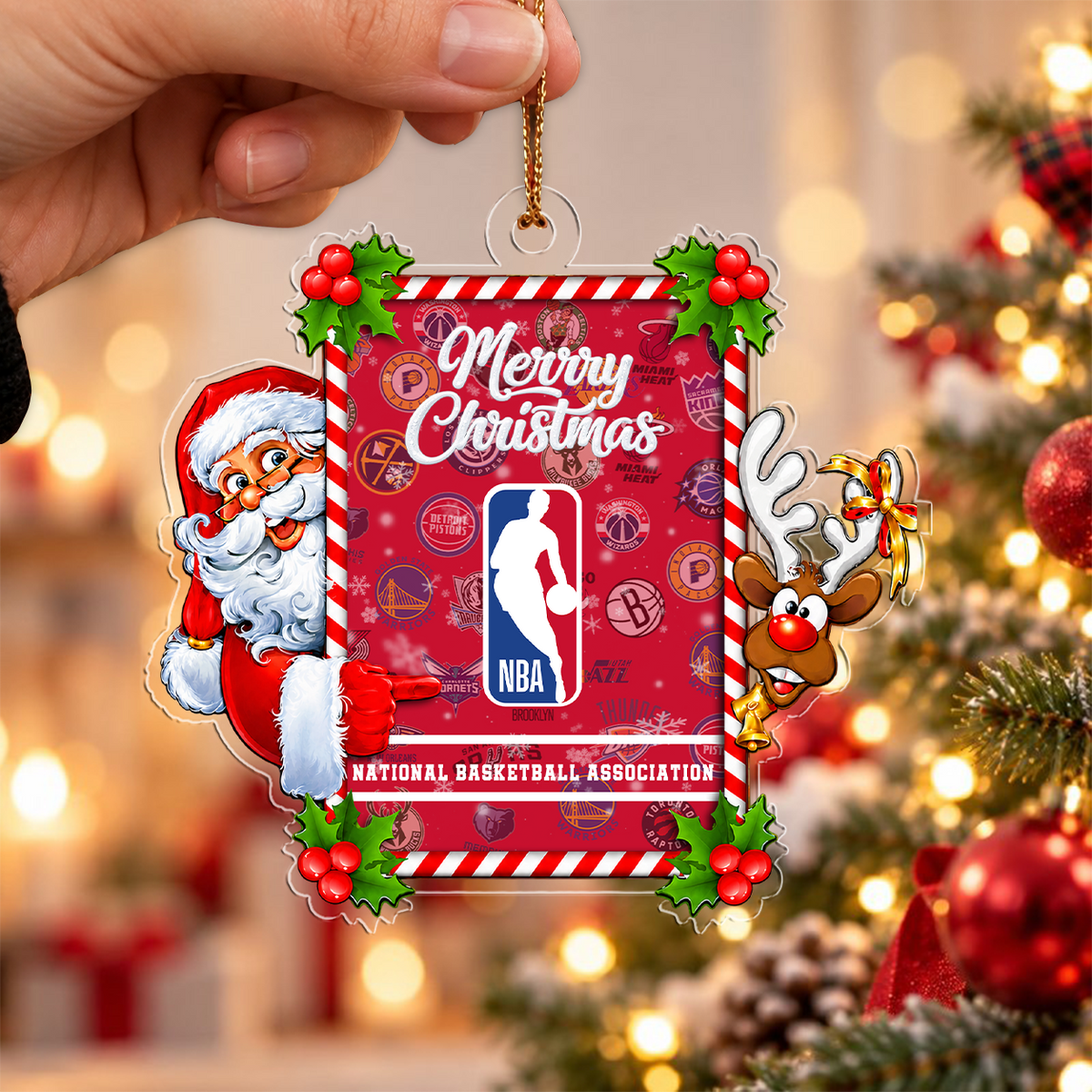 VIRAL EDITION - NEW CUSTOMIZED NBA32 ALL TEAMS CHRISTMAS ACRYLIC ORNAMENT