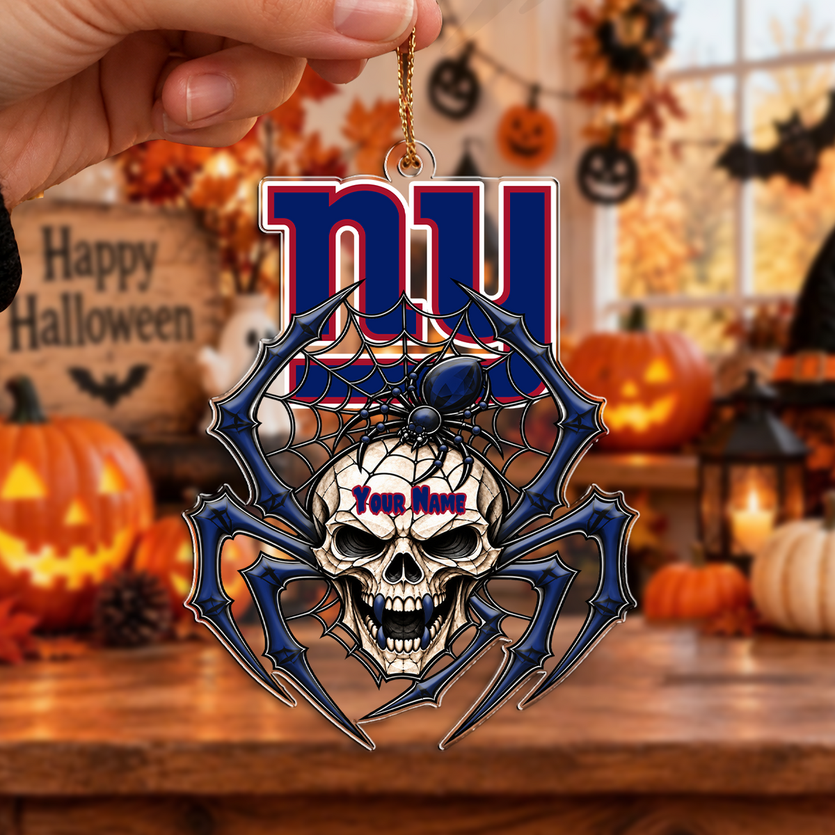 LIMITED EDITION - NEW CUSTOMIZED NFL32 NYG NEW YORK GIANTS CHRISTMAS ACRYLIC ORNAMENT