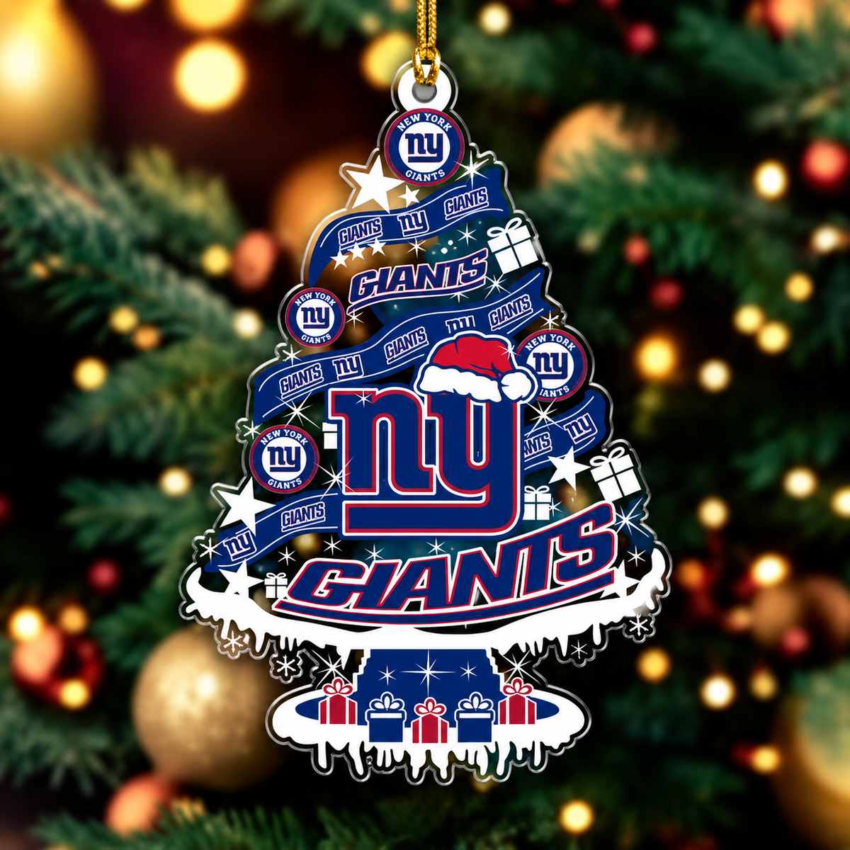SPECIAL EDITION - NEW CUSTOMIZED NFL32 NYG NEW YORK GIANTS CHRISTMAS ACRYLIC ORNAMENT