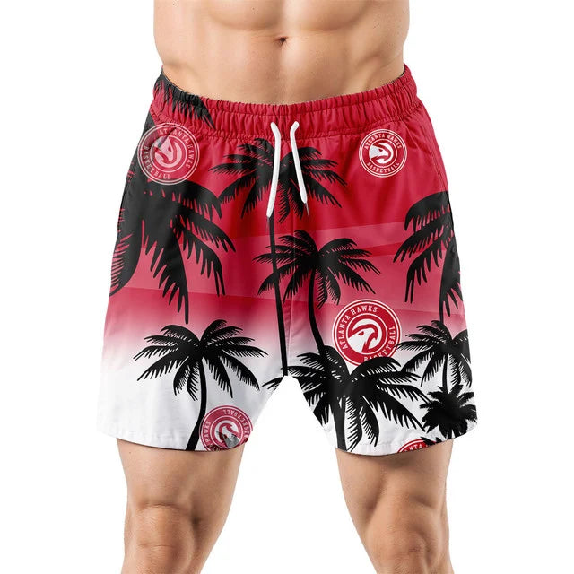 FINAL SALE - NEW CUSTOMIZED NBA17 AHA ATLANTA HAWKS UNISEX HAWAIIAN SHIRT & SHORTS SET