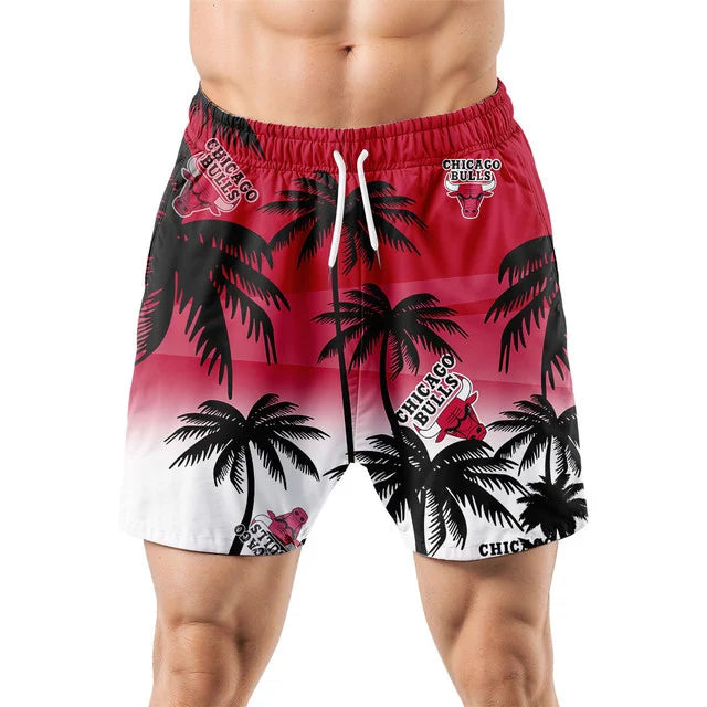 FINAL SALE - NEW CUSTOMIZED NBA19 CBU CHICAGO BULLS UNISEX HAWAIIAN SHIRT & SHORTS SET