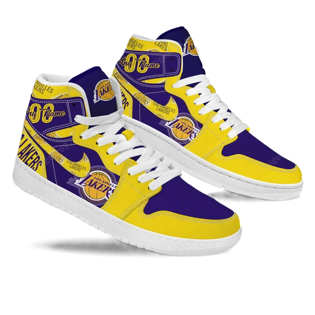 FINAL SALE - NEW CUSTOMIZED NBA09 LA LAKERS AIR JORDAN SNEAKERS