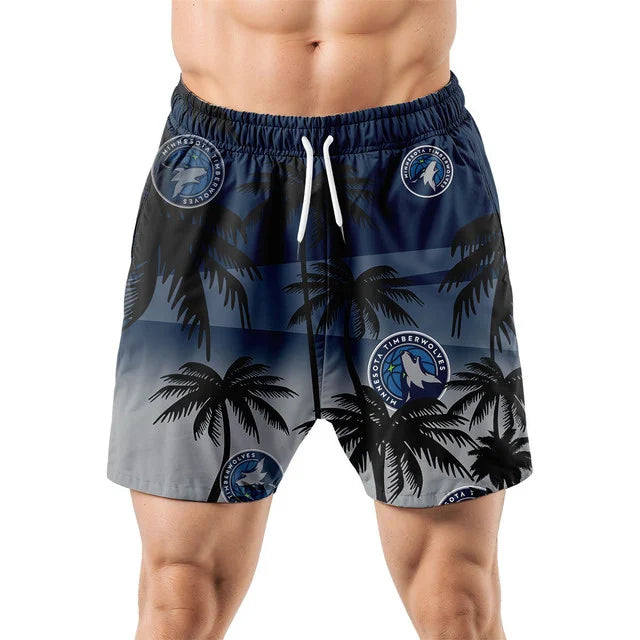 FINAL SALE - NEW CUSTOMIZED NBA05 MTW MINNESOTA TIMBERWOLVES UNISEX HAWAIIAN SHIRT & SHORTS SET