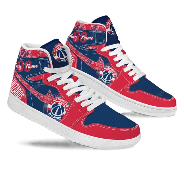 FINAL SALE - NEW CUSTOMIZED NBA28 WA WIZARDS AIR JORDAN SNEAKERS
