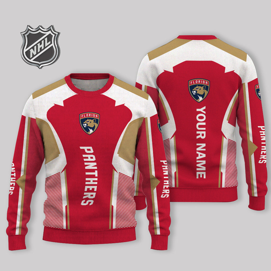 LIMITED EDITION - NEW CUSTOMIZED NHL01 FPT FLORIDA PANTHERS UGLY SWEATER