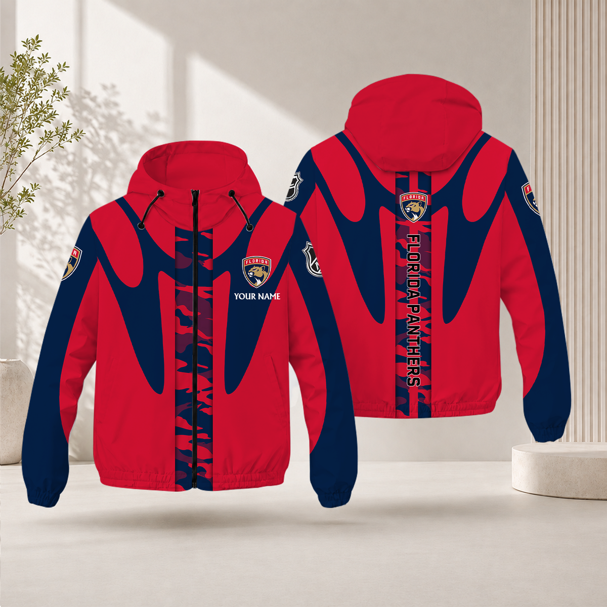 LIMITED EDITION - NEW CUSTOMIZED NHL01 FPT FLORIDA PANTHERS WINDBREAKER JACKET