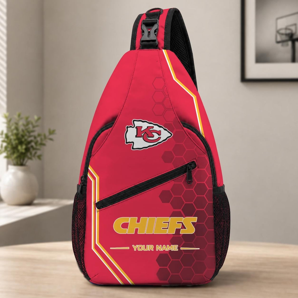 ELITE EDITION - NEW CUSTOMIZED NFL01 KCC KANSAS CITY CHIEFS SLING BAG