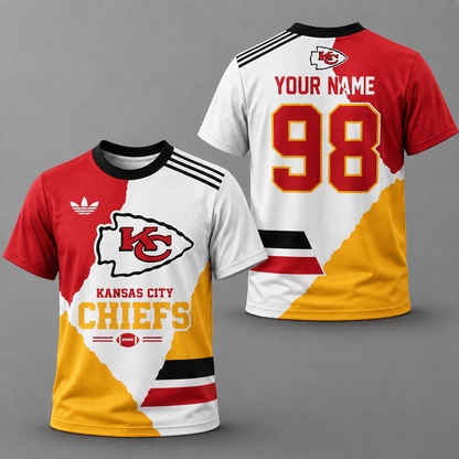 ELITE EDITION - NEW CUSTOMIZED NFL01 KCC KANSAS CITY CHIEFS T-SHIRTS, POLO SHIRT & ZIP POLO SHIRT