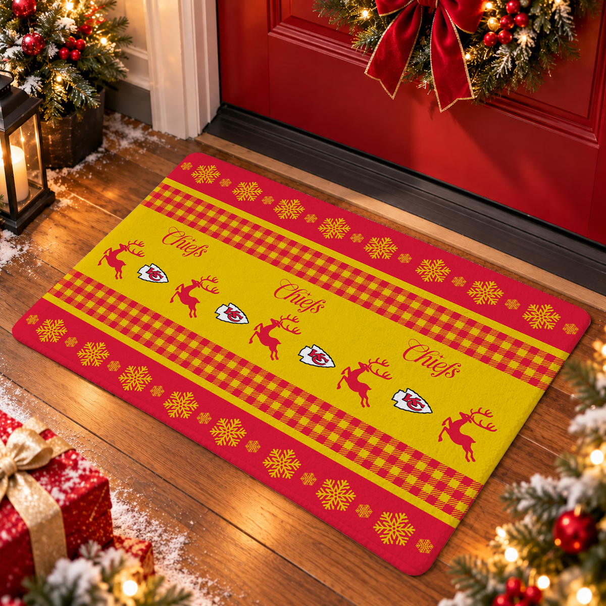 ELITE EDITION - NEW CUSTOMIZED NFL01 KCC KANSAS CITY CHIEFS WATER-ABSORBENT FLOOR MAT