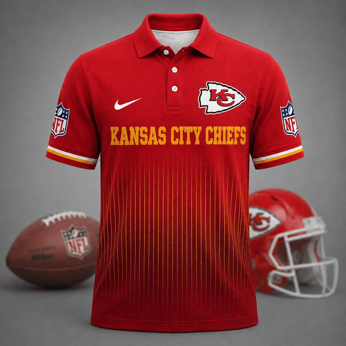 FINAL SALE - NEW CUSTOMIZED NFL01 KCC KANSAS CITY CHIEFS T-SHIRT, POLO SHIRT, ZIP POLO SHIRT, SWEATSHIRT, HOODIE & ZIP HOODIE