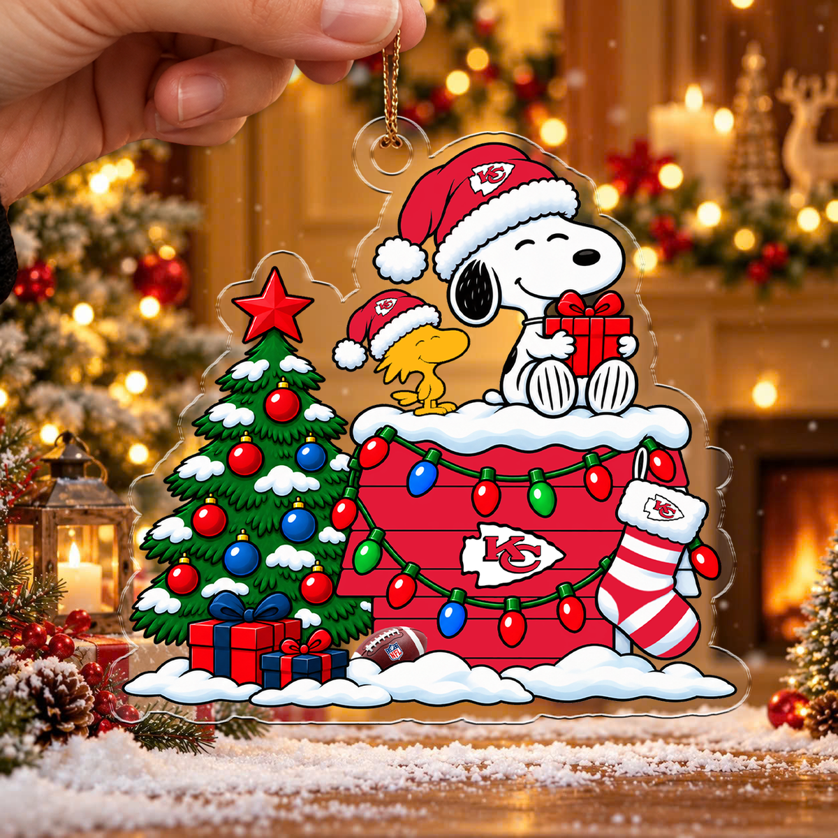 HOT DEAL - NEW CUSTOMIZED NFL01 KCC KANSAS CITY CHIEFS CHRISTMAS ACRYLIC ORNAMENT