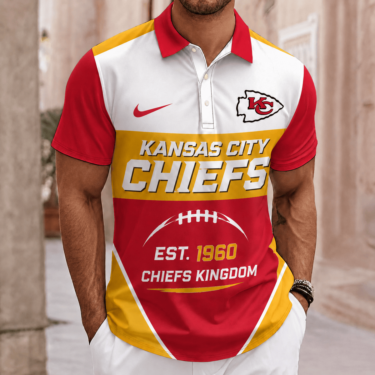 ELITE EDITION - NEW CUSTOMIZED NFL01 KCC KANSAS CITY CHIEFS POLO SHIRT, ZIP POLO SHIRT & T-SHIRTS