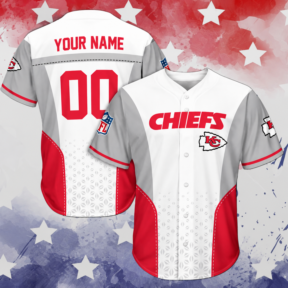 VIRAL EDITION - NEW CUSTOMIZED NFL01 KCC KANSAS CITY CHIEFS BASEBALL JERSEY