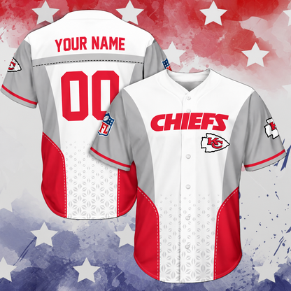 VIRAL EDITION - NEW CUSTOMIZED NFL01 KCC KANSAS CITY CHIEFS BASEBALL JERSEY