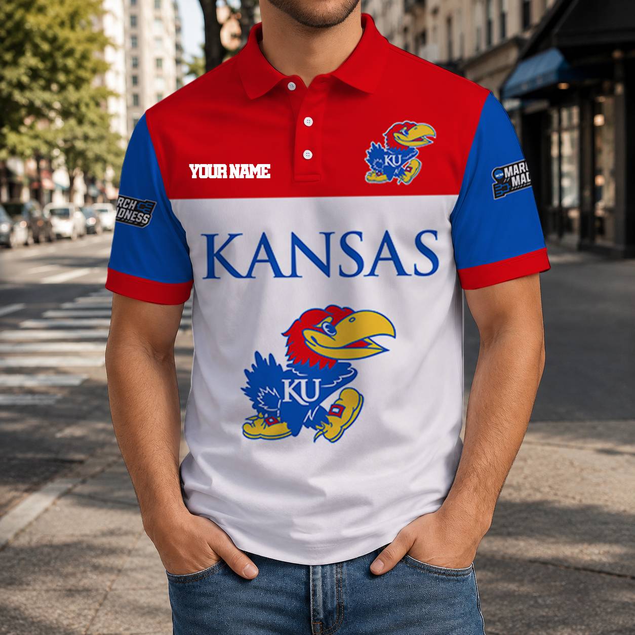 HOT DEAL - NEW CUSTOMIZED NCAA MAM01 KSJ KANSAS JAYHAWKS T-SHIRT, POLO SHIRT, ZIP POLO SHIRT, SWEATSHIRT, HOODIE & ZIP HOODIE