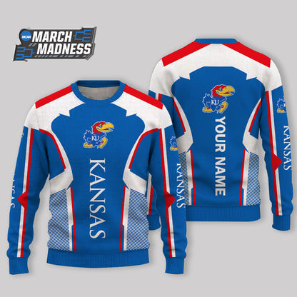 LIMITED EDITION - NEW CUSTOMIZED NCAA MAM01 KSJ KANSAS JAYHAWKS UGLY SWEATER